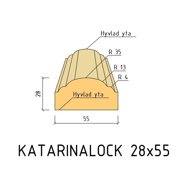 28X55 HATTL KATARINA MELLAN4,8 G4-2 GRAN HATTLÄKT YTTERP. RAW | Beijerbygg Byggmaterial